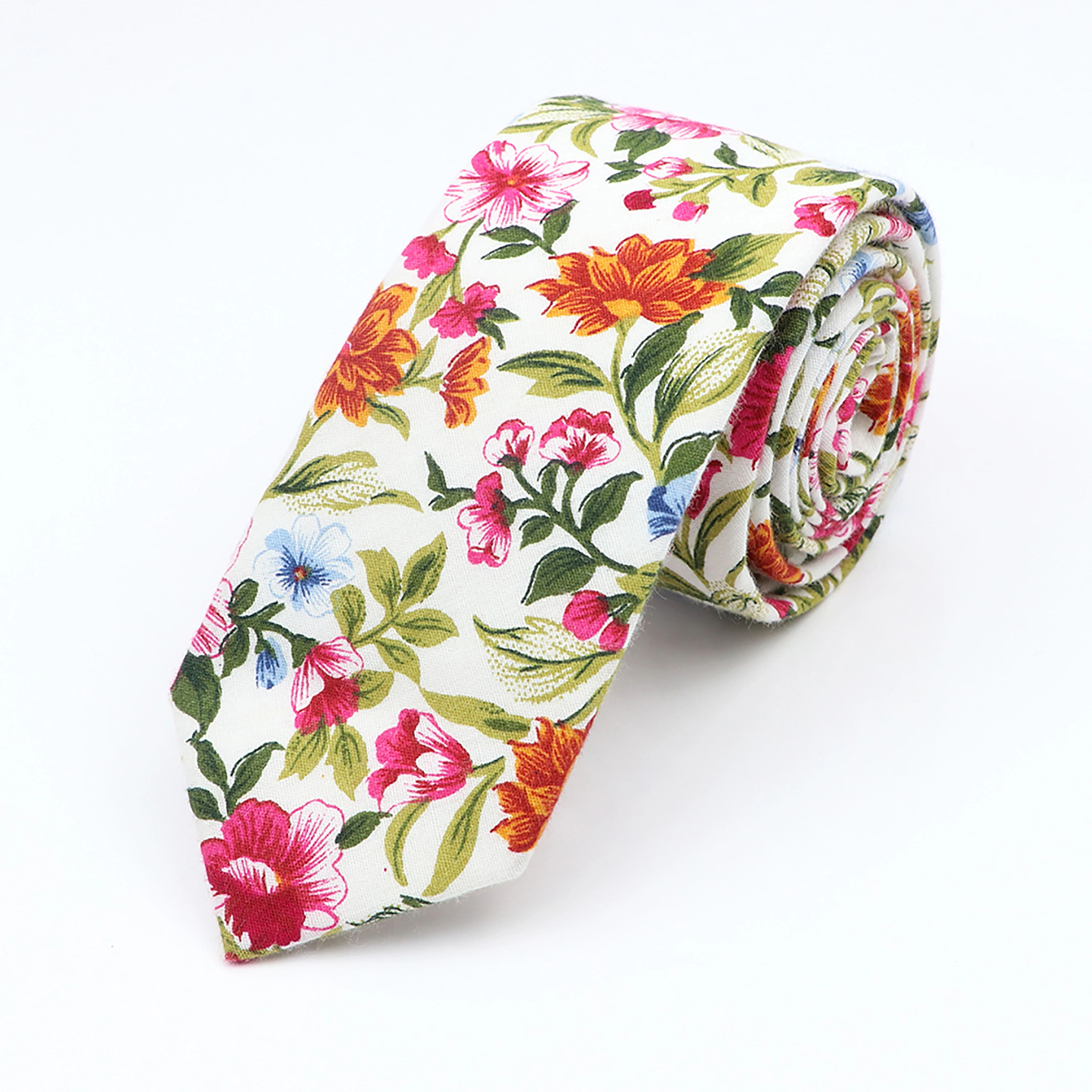 Floral Cotton Skinny Tie 2