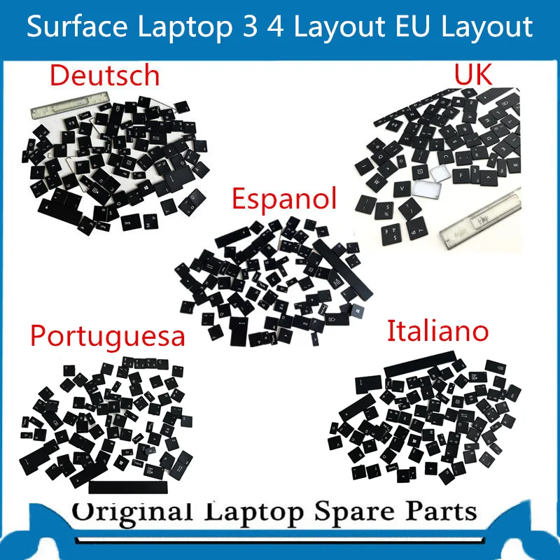 Original For Microsoft Surface Laptop 3 4 1868 1872 Keycap 13.5 inch 15 Keyboard Cap ES IT DE UK PT Black Deutch Free Tool