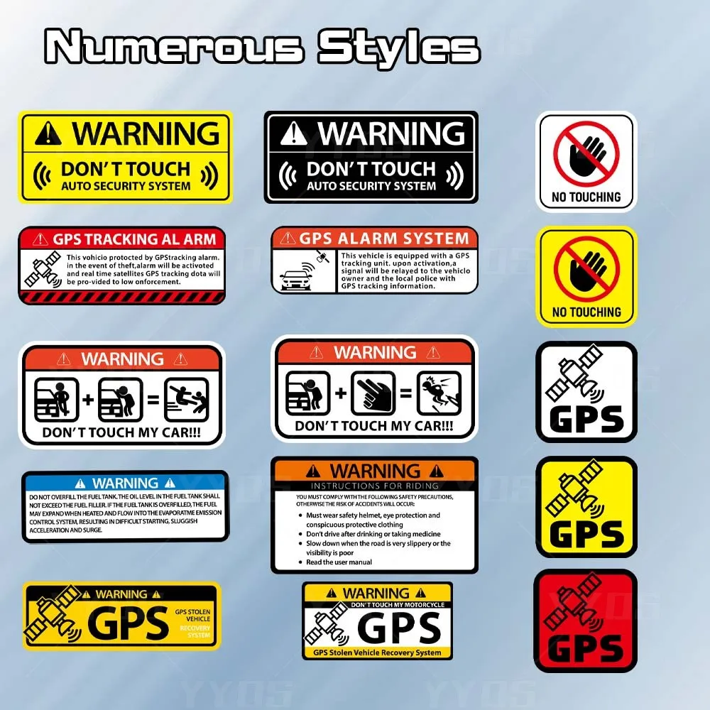 Warning Danger Banning Sign Decal Motorcycle Reflective Sticker Anti-Theft Protect Accessories For Kawasaki Suzuki Honda Vespa