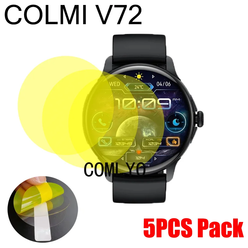 

5 шт., гидрогелевые Защитные пленки для смарт-часов COLMI V72