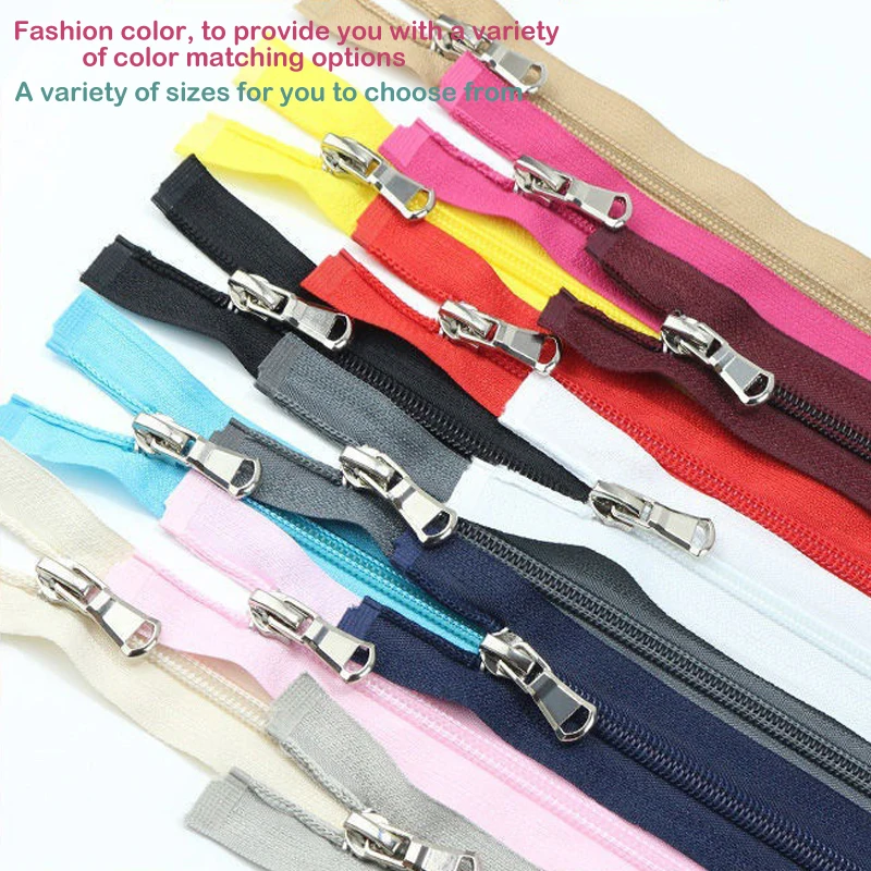 1Pcs 15 Inch-31 inch (40cm-80cm) Nylon Coil Zippers Open-End For DIY Tailor Sewing Crafts Nylon Zippers Accessories 13 Colors