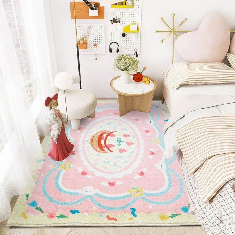 

Ковер в скандинавском стиле Ins, Розовый ковер для большой гостиной, милые мягкие пушистые декоративные ковровые покрытия для детской комнаты, утолщенный моющийся домашний ковер