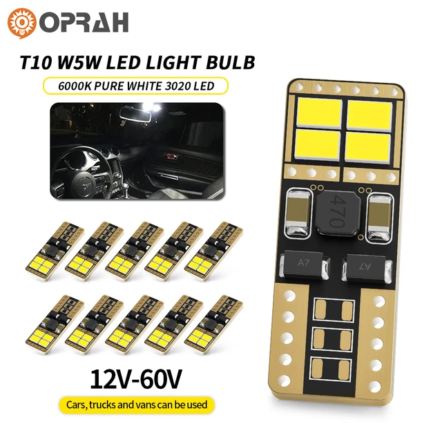 Car Side Marker Light W5W LED 6Pcs T10 Canbus 168 194 Bulb 24SMD License  Lamp DC 