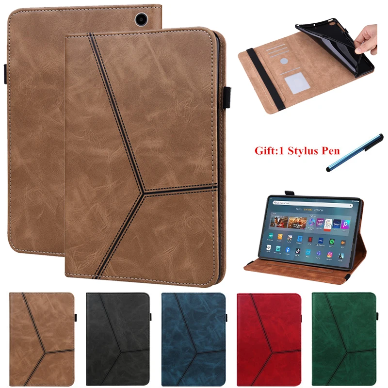 Custodia Per Amazon Fire Max 11 Pollici 2023 Pu Leather Business Folio Soft Silicone Back Tablet Per Fire Max 11 Max11 Custodia Cover + Penna