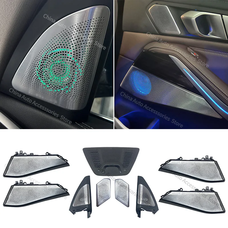 LED Audio Cover For BMW G05 X5 G07 X7 Series Front Rear Door Glow Tweeter Luminous Speaker Cover Night Lighting shine SpeakerKit