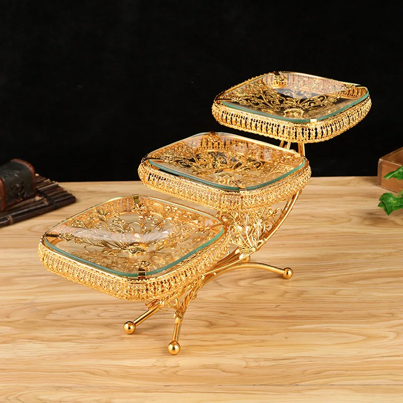 

Creative European Crystal Fruit Tray, Home Decoration, Cake, Tea, Fruit Home Table Storage Tray Table Decoration Supplies