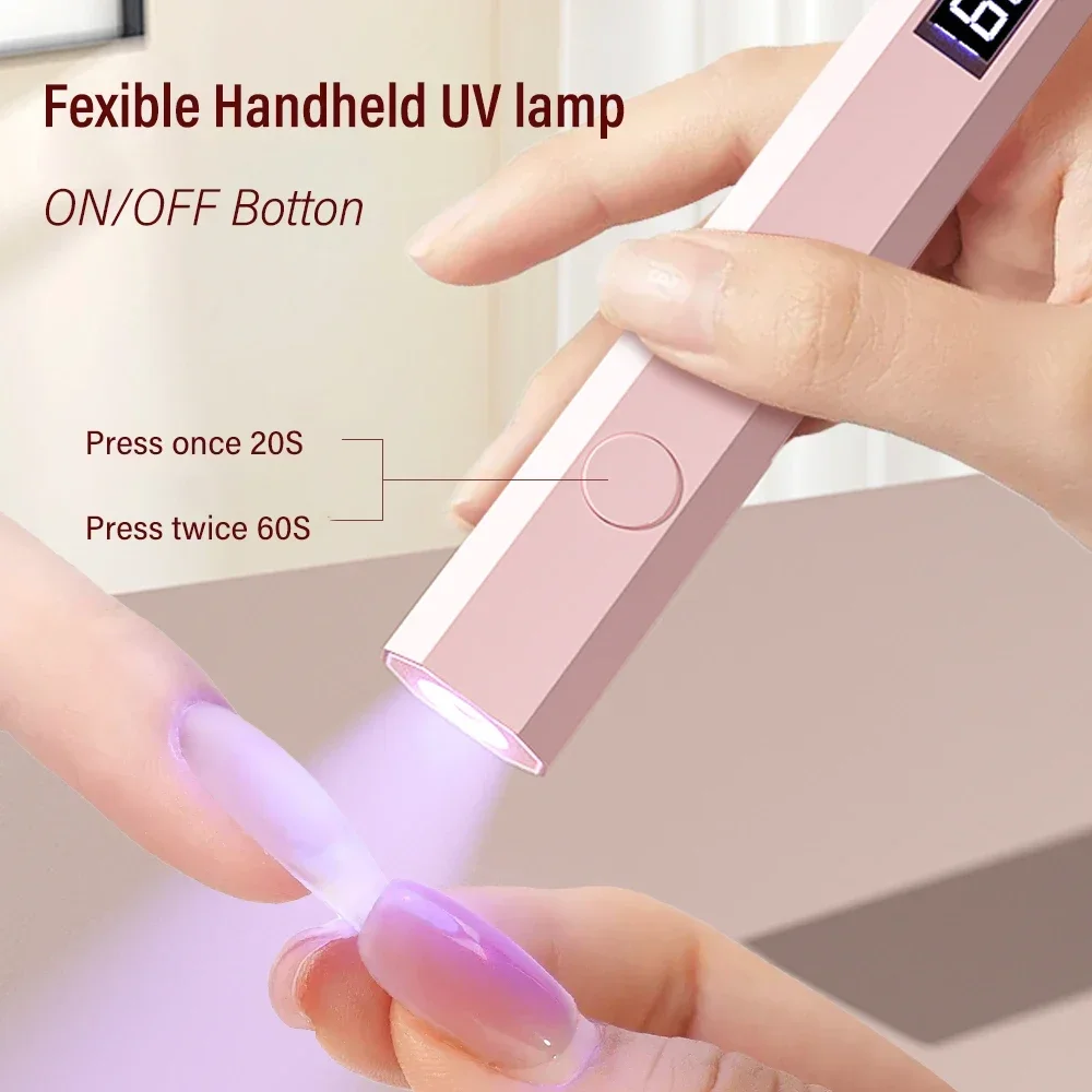 편리한 휴대용 네일 건조기 램프 UV/LED 네일 경화 모든 젤 폴리쉬 네일 아트 도구 USB 충전식 퀵 드라이 네일 램프