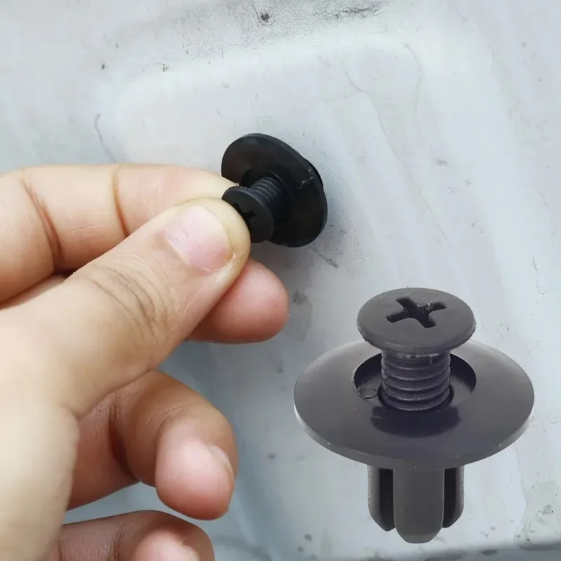 8mm Plastic Rivets Fasteners Car Bumper Fender Mudguard Rivet Black Clips for Toyota Nissan Kia Yamaha