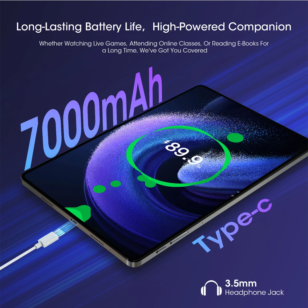 2024 New CWOWDEFU P35 Ultra-thin Tablet 11'' FHD 2K Display 12GB+128GB T606 8-core 13MP Cam 7000mAh Battery Android 14 Tablet PC 4