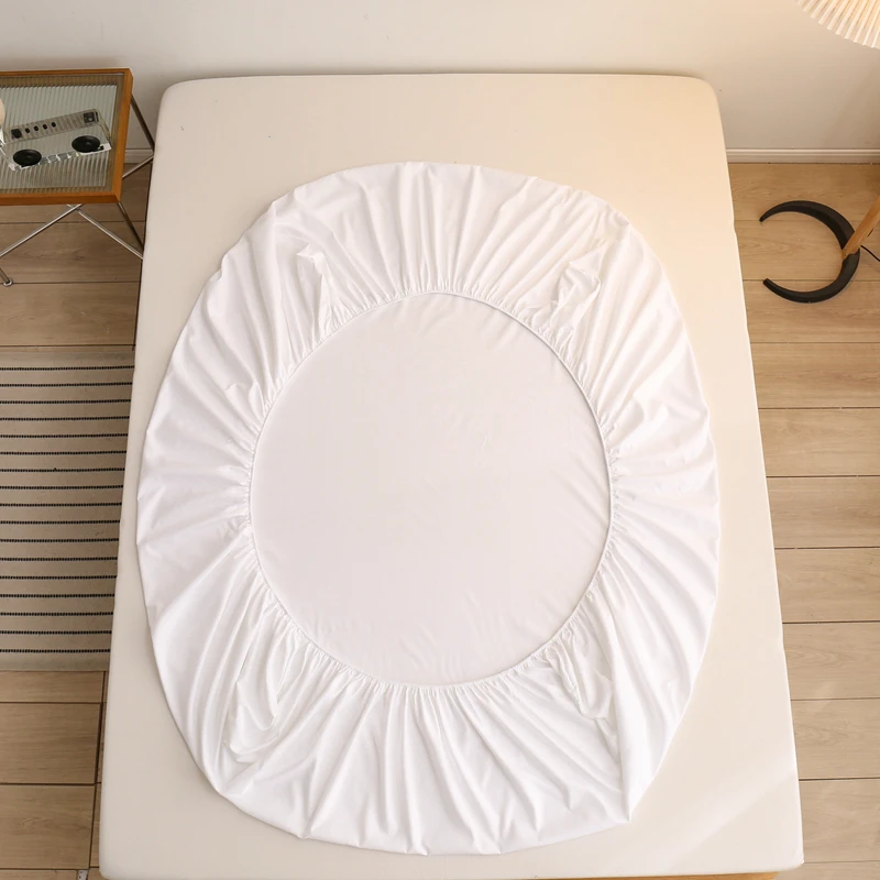 Solid Color Elastic Band Fitted Bedsheet Cover