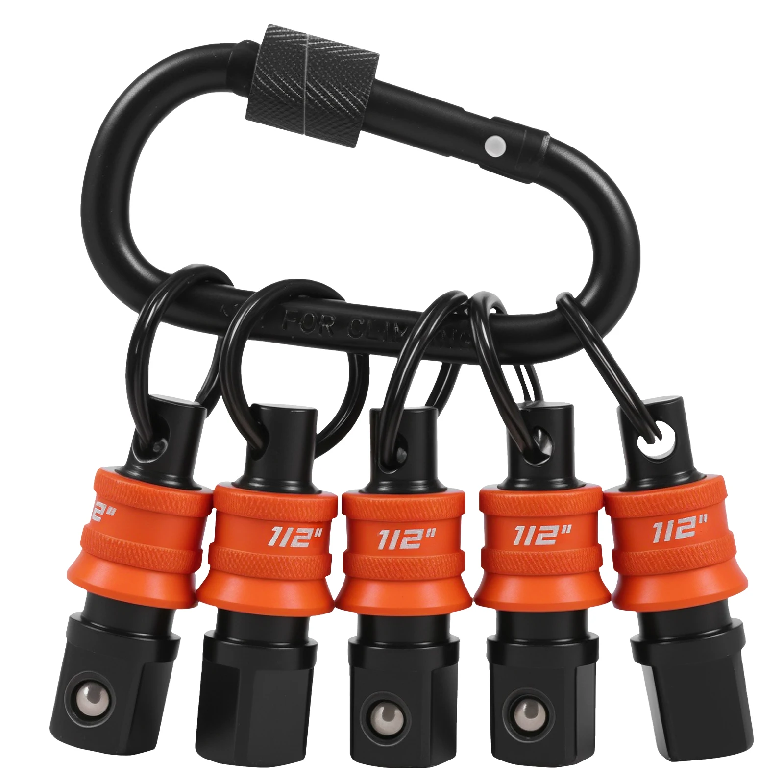 ที่เก็บประแจแบบพวงกุญแจ ขนาด 1/2 นิ้ว 3/8 นิ้ว พร้อมตัวล็อคแบบปลดเร็วและคลิป อุปกรณ์เสริมสำหรับประแจบล็อกและกล่องเครื่องมือสำหรับช่าง 1