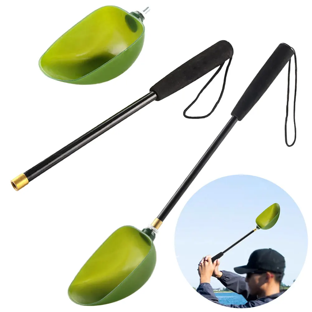 Long Throw Fixed Point Fishing Gear Bait Spoon Detachable Baiting Throwing Spoon for Feeding Particles Boilies Fishing Bait Tool