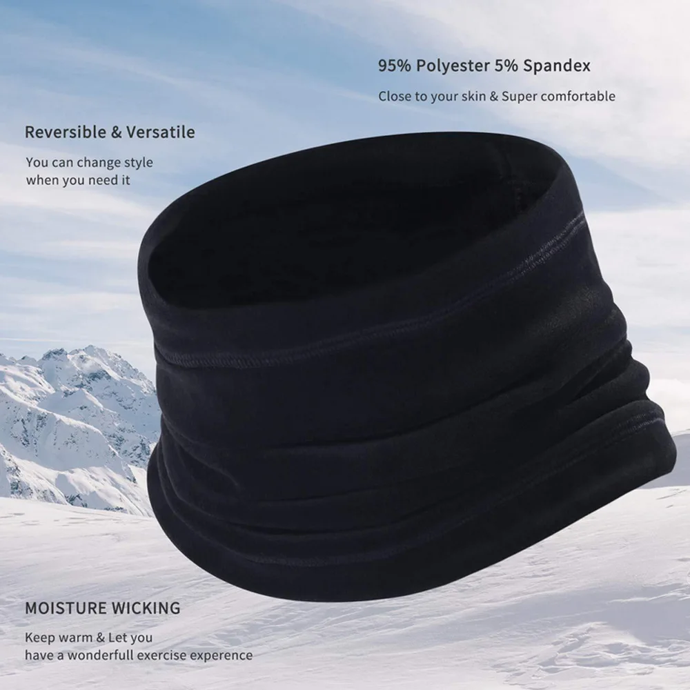 Men Winter Neck Scarf Polar Fleece Ski Tube for Outdoor Sport Cold-proof