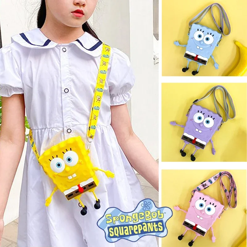 Spongebob Borsa A Tracolla Cartoon Anime Borse A Tracolla Bambini Mini Bag Baby Coin Pouch Kid Cute Borsa Regolabile Impermeabile