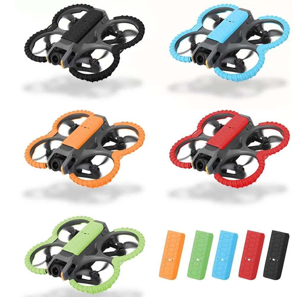 Plaque de protection arrière pour drone en TPU, noire et légère, fixée sur un drone.