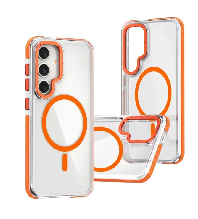 Luxury Metal Magnetic Transparent Shockproof Phone Case with MagSafe Compatibility