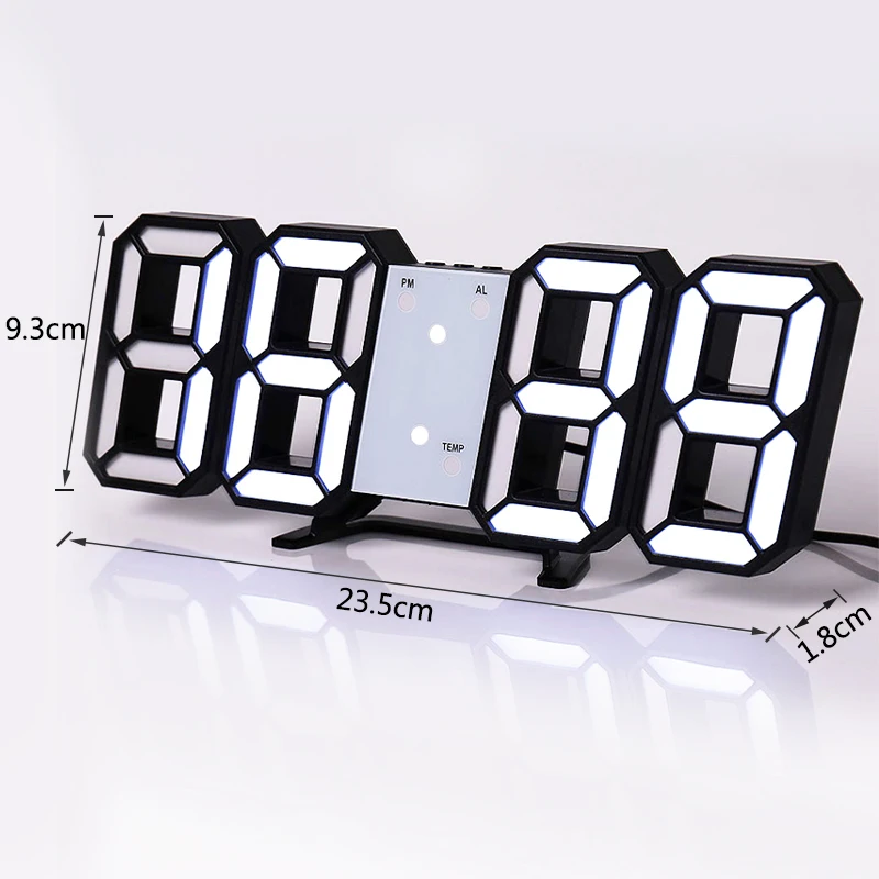 3D LED Digital Clock Wall Decoration