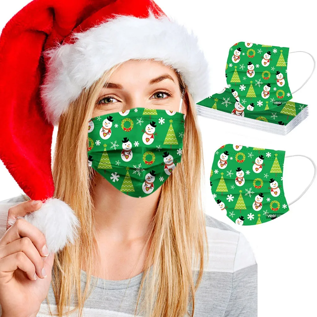 Disposable Unisex Printed Christmas Soft  For Adults 3-Layer  Mascarilla Para Polvo Cubre Bocas Desechables Disposable Mouths 6