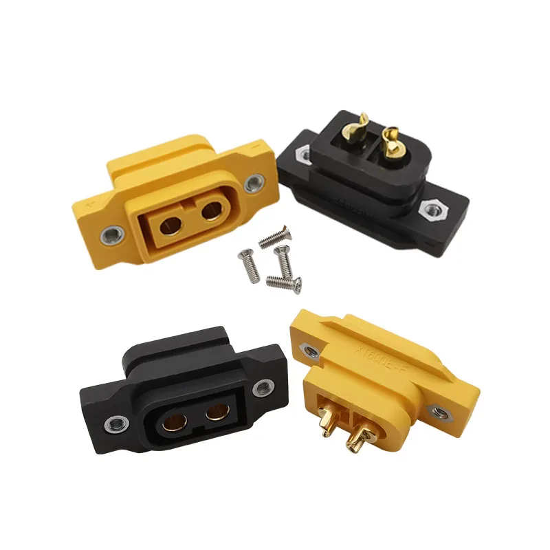 XT60E-F 암 플러그 커넥터, XT60 소켓 플러그 패널 마운트, 나사로 고정, RC FPV Lipo 배터리 RC 쿼드콥터, 1 개, 2 개