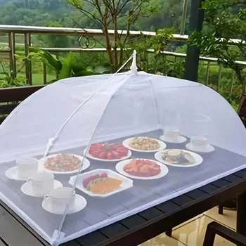 Foldable Washable Food Mesh Cover Proof Anti Mosquito Pop-Up Food Cover Umbrella Meal Breathable Cover Kitchen Accessories 1