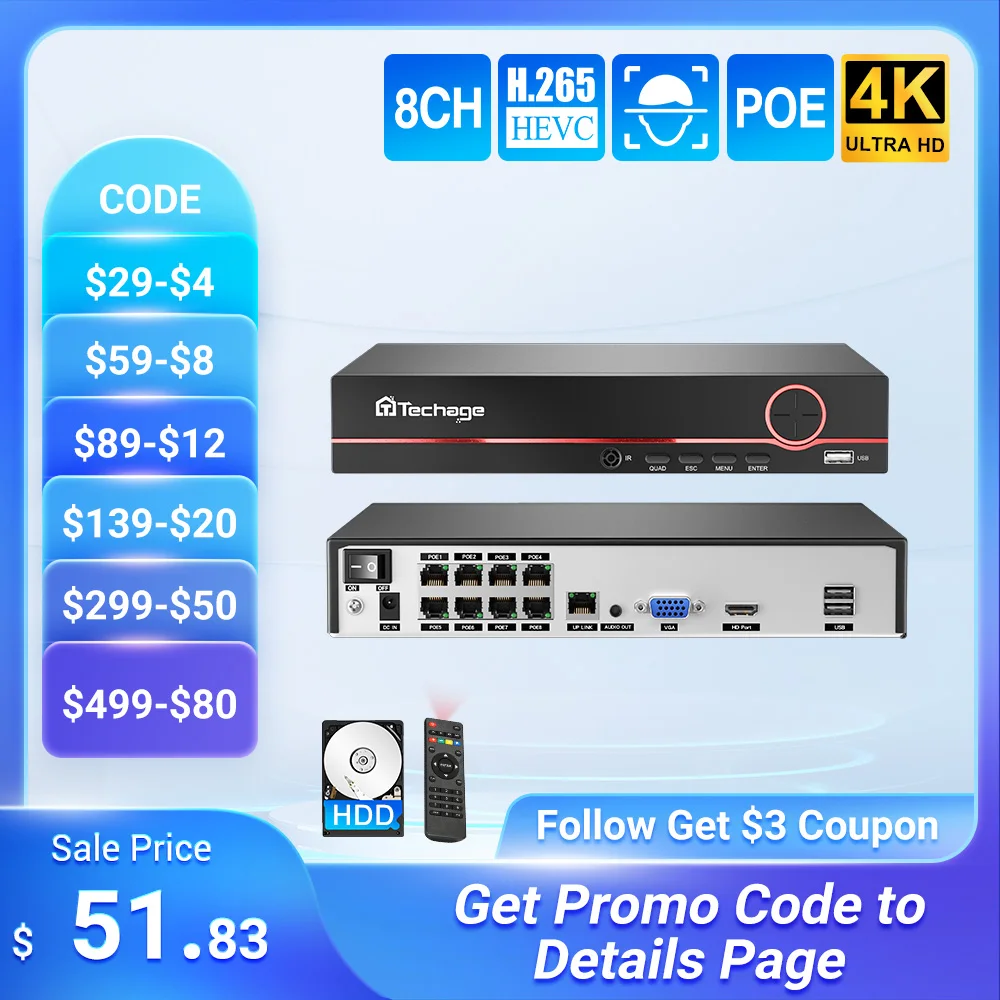 Techage-H-265-8CH-4K-2K-POE-NVR-Security-Surveillance-Network-Video ...