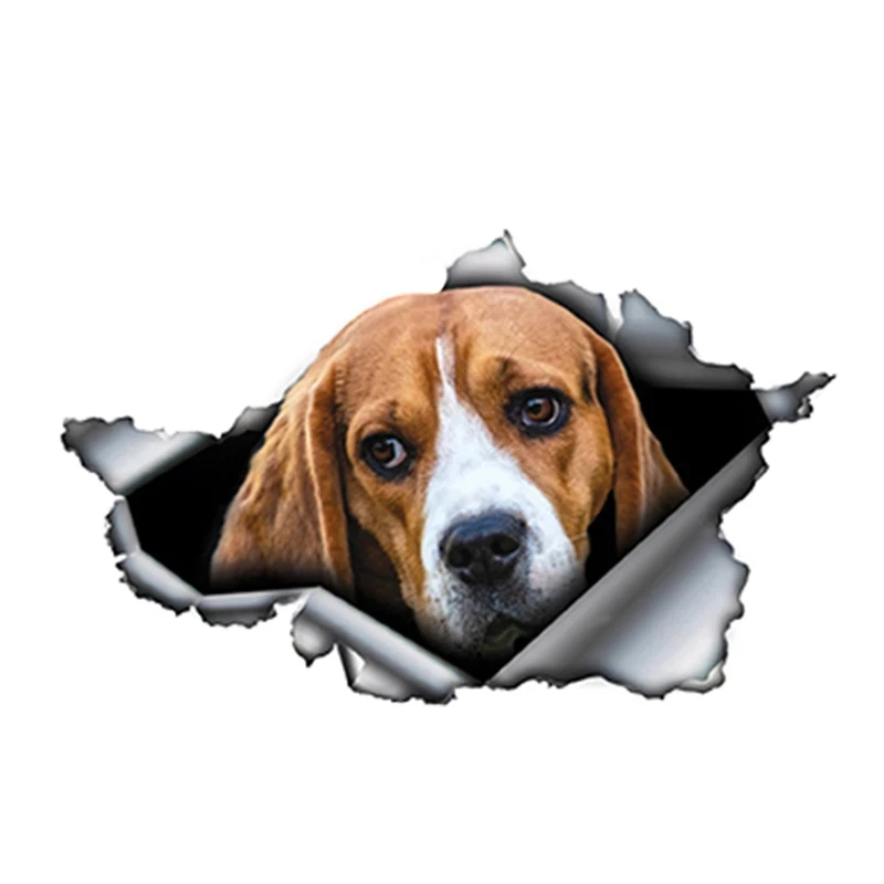 

30CM Self-Adhesive 3D Decal Beagle Dog Pet Animal Car Sticker Waterproof Auto Decors on Bumper Rear Window Laptop