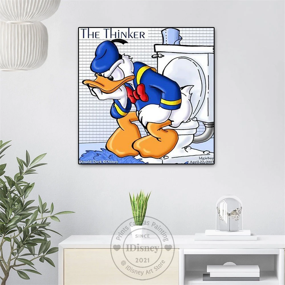 ディズニードナルドダックでトイレポスター漫画ドナルド思想家bashroom