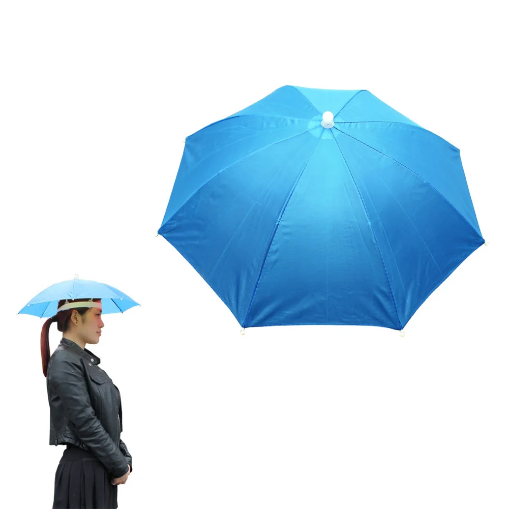 Army Green Foldable Outdoor Umbrella Hat - Waterproof Sun Shade Headwear for Camping, Fishing, and Beach Activities