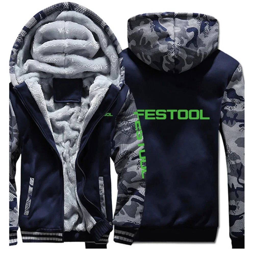 

Новая осенне-зимняя Толстовка Festool с принтом, Мужская модная куртка, утепленная повседневная мужская теплая флисовая Толстовка Harajuku, пальто