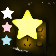 

LED Star Night Light Sensor Control Energy Saving Sleeping Night Lamp for Home Kids Bedroom Bedside Wall Lights EU/ US Plug