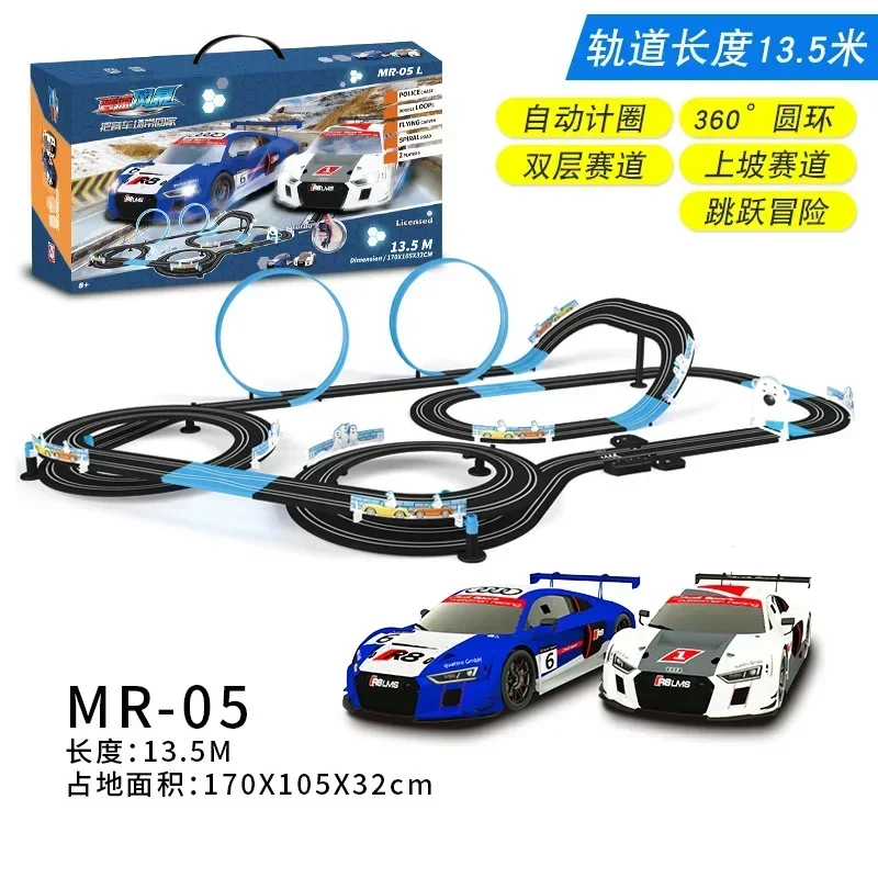 thumbnail image 1 of Juego de juguetes, pista de carreras, coche eléctrico de doble control remoto, circuito de autorama interactivo, coche de juguete navideño para niños, 1 of 5