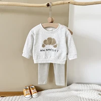 New Baby Suits Cartoon Clothing Boy Infant Sets Long-Sleeve Bread/Biscuits Sweatshirts Top Pants Autumn Winter Toddler Outfits 1