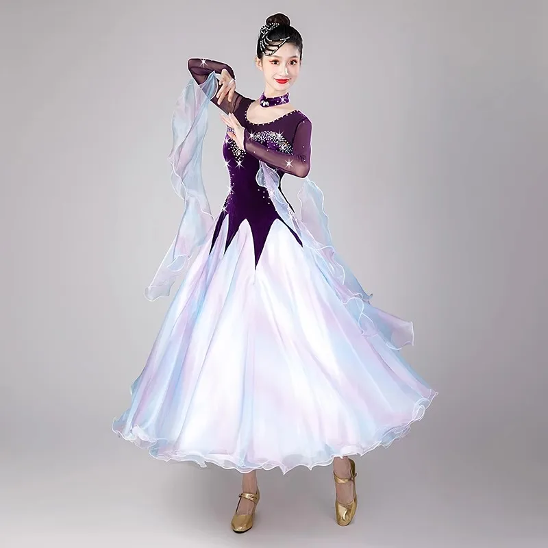 Women Dance Competition Dress Party Tango Ballroom Performance girl dance costume