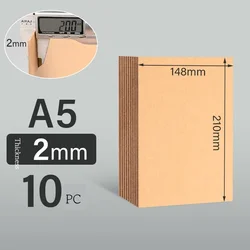 White Thick Kraft Paper Hard Cardboard for DIY Crafting and Card Making (5/10 Sheets) - Multiple Thickness Options (Kraft A5 2mm 10Pcs)
