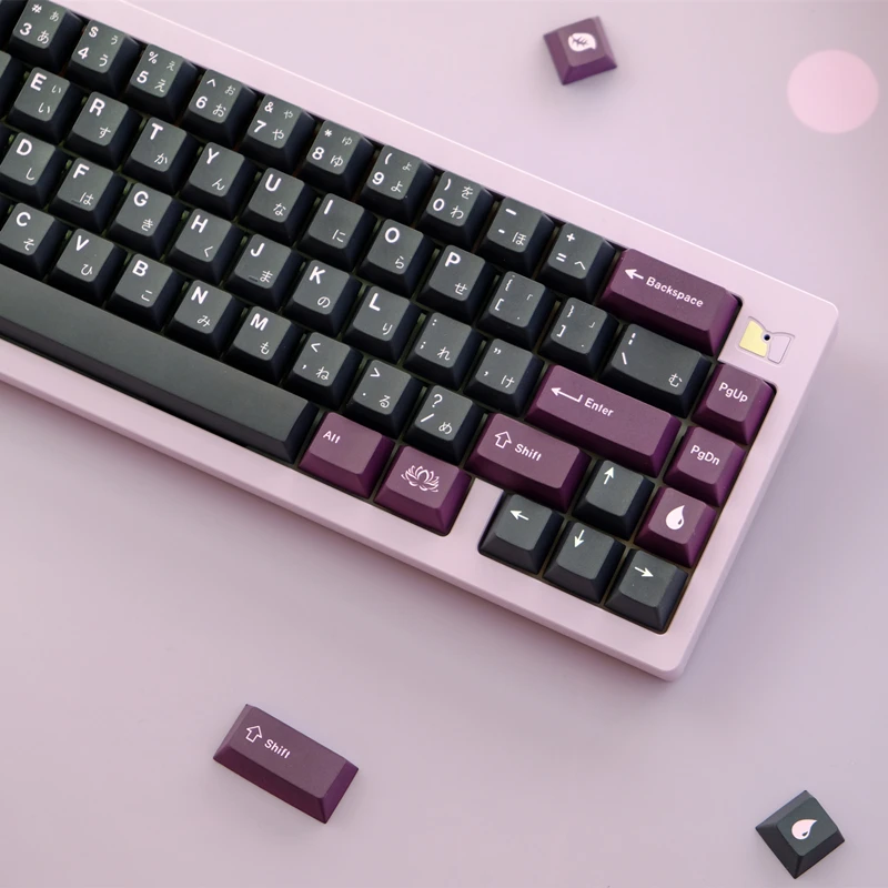 Gmk Black Lotus Keycaps Grupo Cereja Caps Perfil Chave Sublimação de Dye Pbt Interruptor mx 61 64 68 75 87 104 911 Chaves - Imagem 2