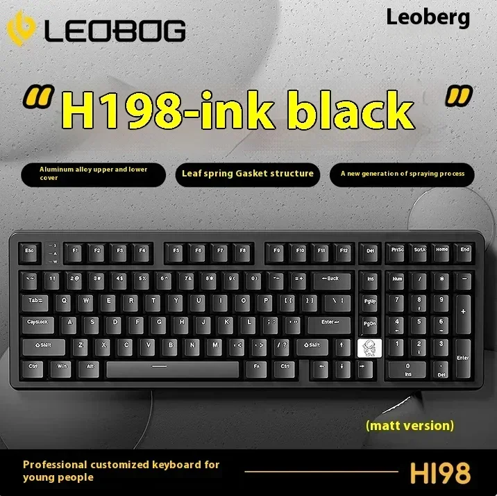 LEOBOG Hi98 키보드 기계식 게임 유선 알루미늄 키보드 PBT 키캡 101 키 RGB PC/FR4 포지셔닝 플레이트 Pc 액세서리