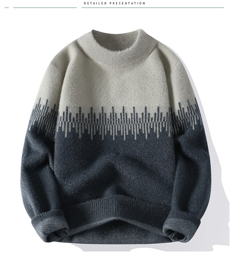 Description Picture 3 of itemStreetwear Casual Sweater For Men Spring Pullovers Men's Clothing Men's Sweat-shirt Knit Autumn Fashion Hombre Warm Solid Male