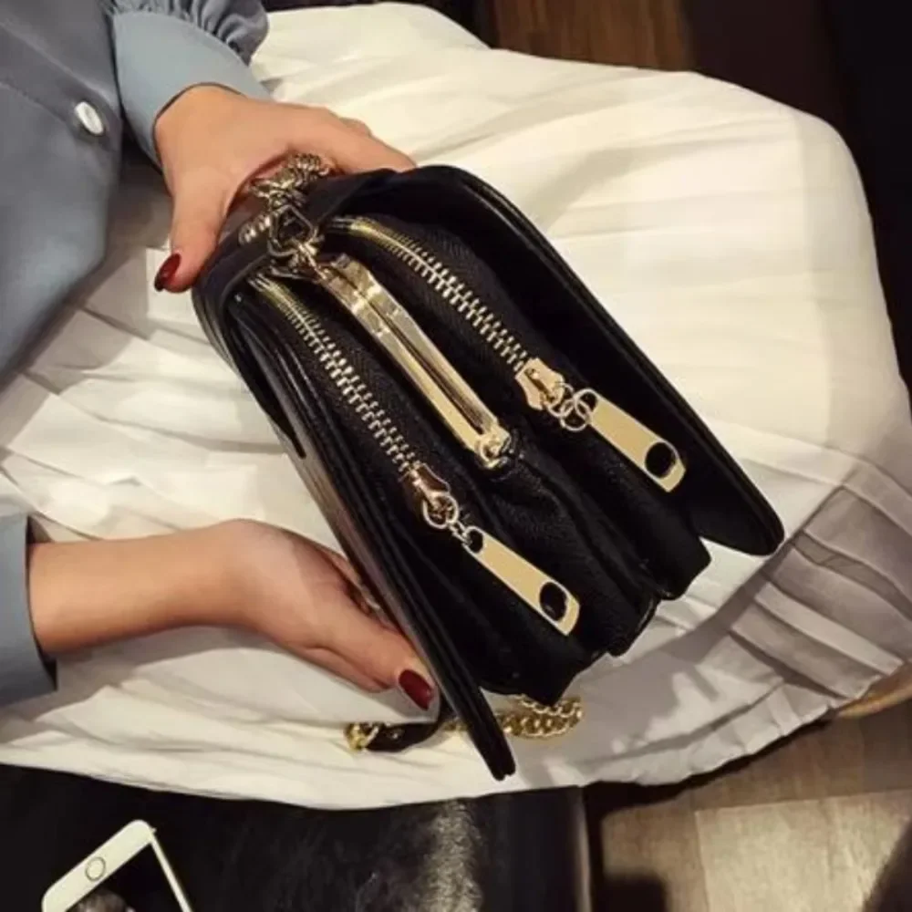 New Women's Version Diagonal Fashion Women's Bag Single Shoulder Bag Messenger Bag Mobile Phone Small Bag Chain Small Square Bag