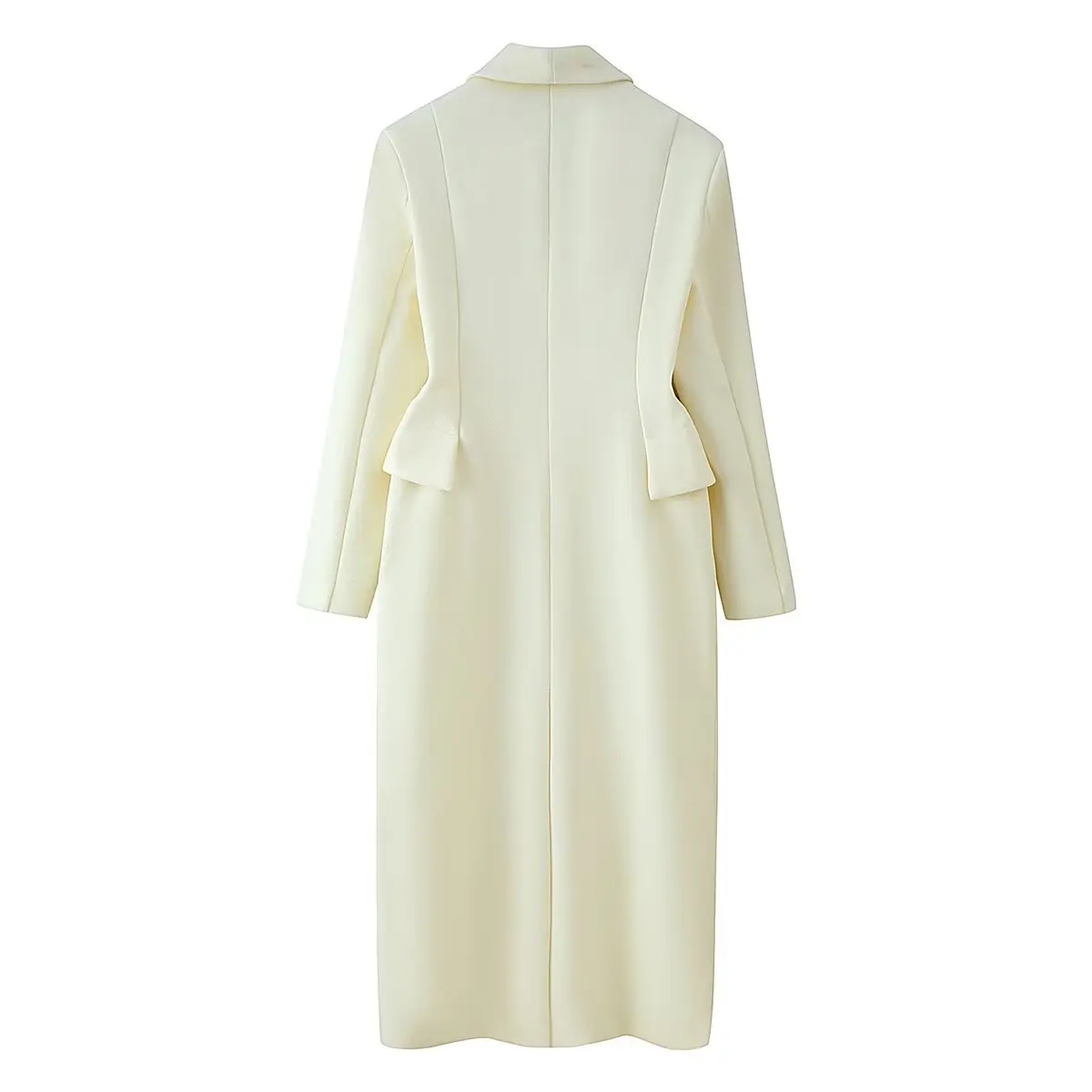 Women Black Button Elegant Long Blazer Woolen Overcoat Female V-Neck Long Sleeve Slim Fit Jacket Autumn Winter Lady Solid Outwea