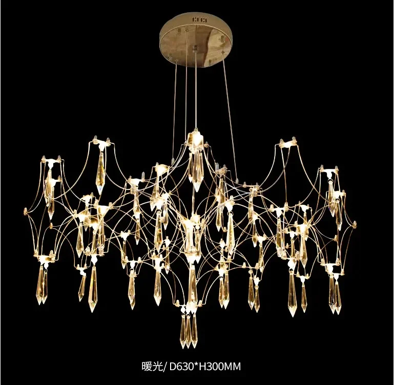 Description Picture 4 of itemModern Luxury Crystal Chandelier LED Starry Crystal Chandelier for Villa Parlor Bedroom Living Room Firefly Ceiling Chandeliers