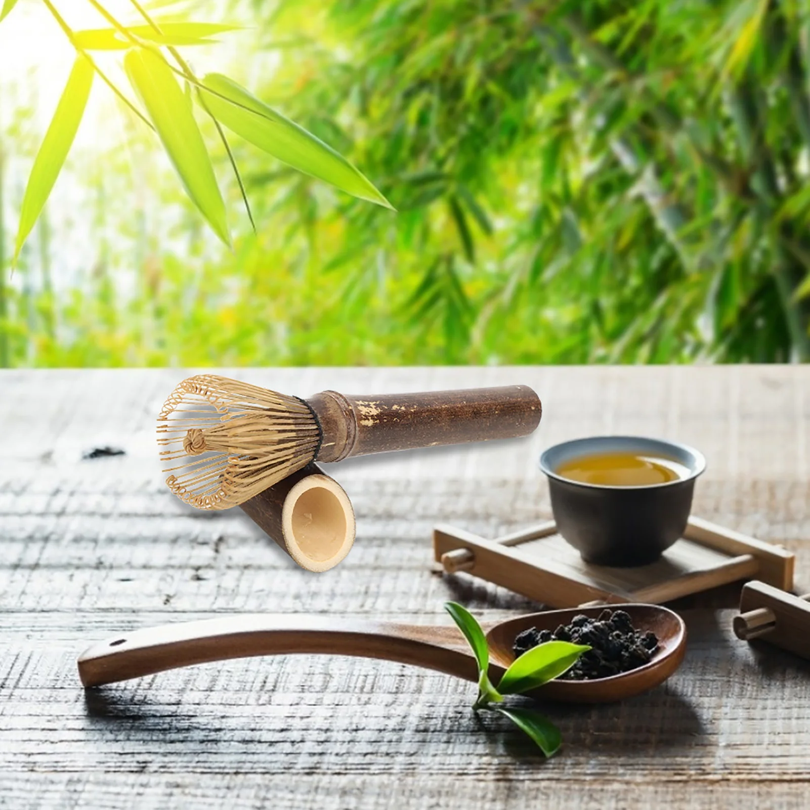 Chasen Kitchen Brush Matcha Whisk Natural Bamboo Chasen Matcha Green Tea Whisk Long Handle Powder Brush Tool Tea Preparing Tool