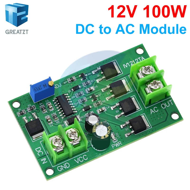 Trasformatore inverter di potenza DC-AC da 100 W DC 12V a AC 12V Generatore di segnale a onda quadra Regolatore di tensione Scheda convertitore di potenza