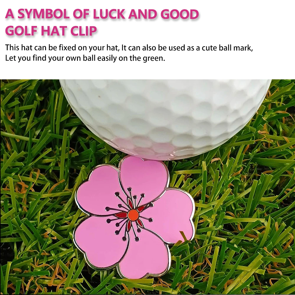 Caiton rose flower golf cap clip with strong magnet anti-rust durable marker securely attaches to hats or belts