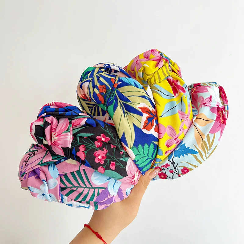 

Женская атласная лента для волос Tiedye с большим узлом