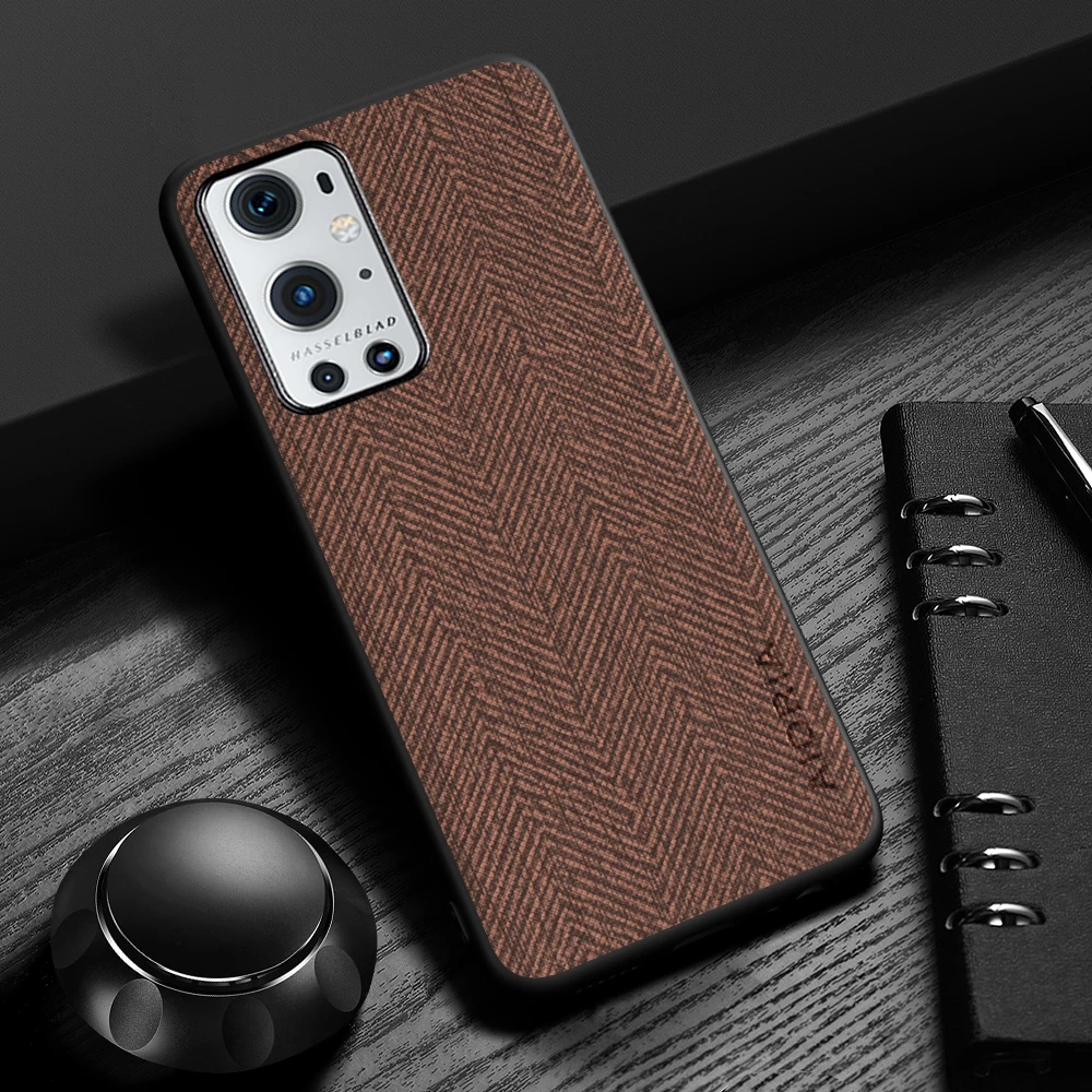 Sleek and Durable Leather Wood Grain Phone Case