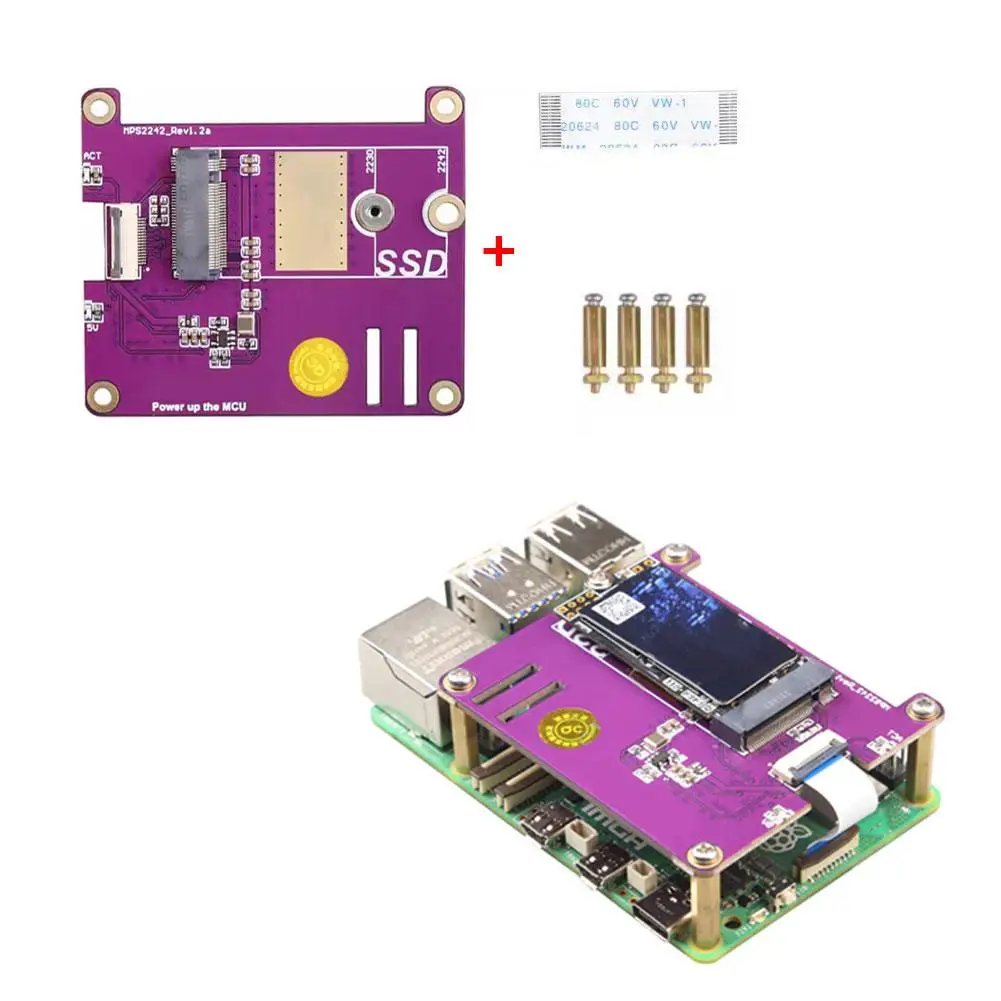 

Адаптер для Raspberry Pi 5 Pcle к Nvme Ssd 2242 с поддержкой платы 2242/2230 C9f4
