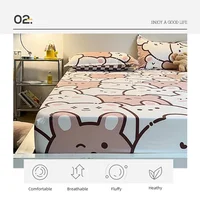 3 pcs Fitted Sheet Set with Pillowcase Child Bedding Set Fitted Bed Sheet and Pillowcase Single Queen Size Double Mattress Cover 2