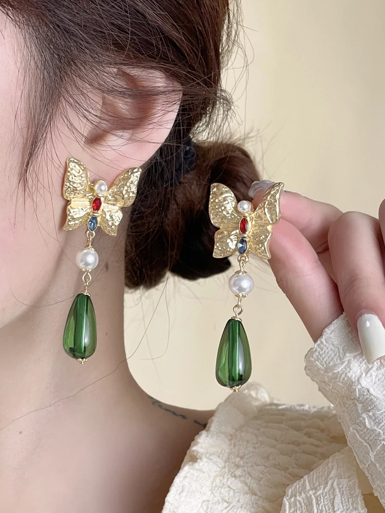 

S925 Silver Needle Palace Restoring Ancient Ways The Wind Butterfly Earrings Atmospheric Senior Personality Long Earrings