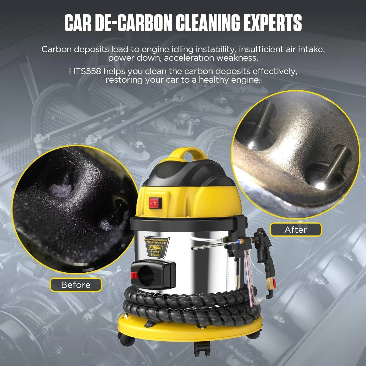 Walnut Blaster, Engine Intake Valve Cleaner Machine, Automotive Engine Carbon Remover,Walnut Sand for Carbon Deposition Cleaning
