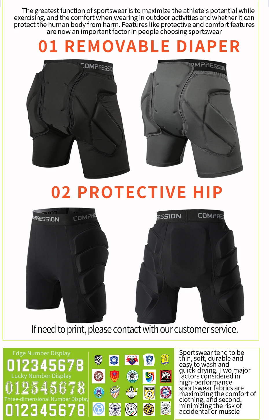 Description Picture 2 of itemMen's Women Outdoor Snowboard protection Hip Padded Shorts Sport Short Pants for Skating Sports Protective Snowboard Shorts